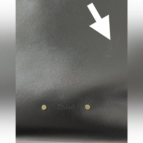 CHLOE MEDIUM ZIPPED C BLACK LEATHER TOTE BAG New With Imperfections - Picture 10 of 11